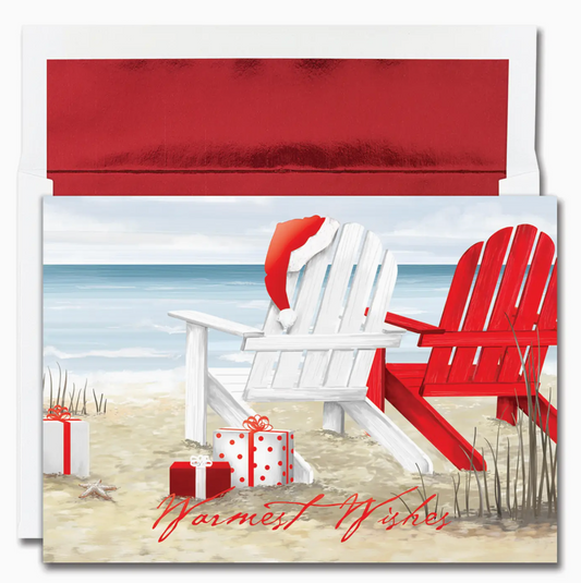 BEACH CHAIRS BOXED HOLIDAY CARDS