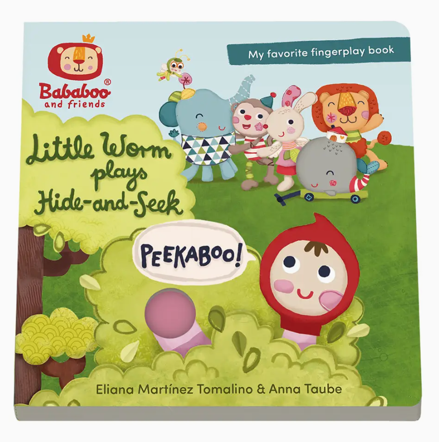 LITTLE WORM PLAYS HIDE AND SEEK FINGER BOOK 12+ MONTHS