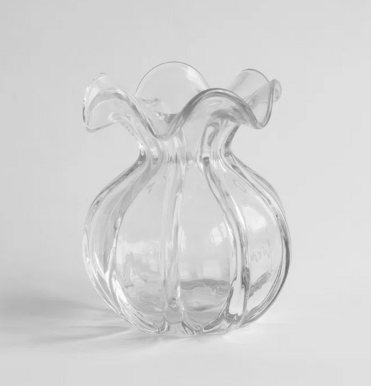 GLASS VENTO MEDIUM ROUND BUD VASE (CLEAR)