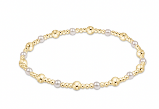 ENEWTON CLASSIC GOLD SINCERITY PATTERN 4MM BEAD BRACELET PEARL
