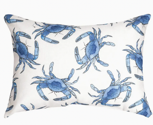 BLUE CRAB RECTANGLE PILLOW
