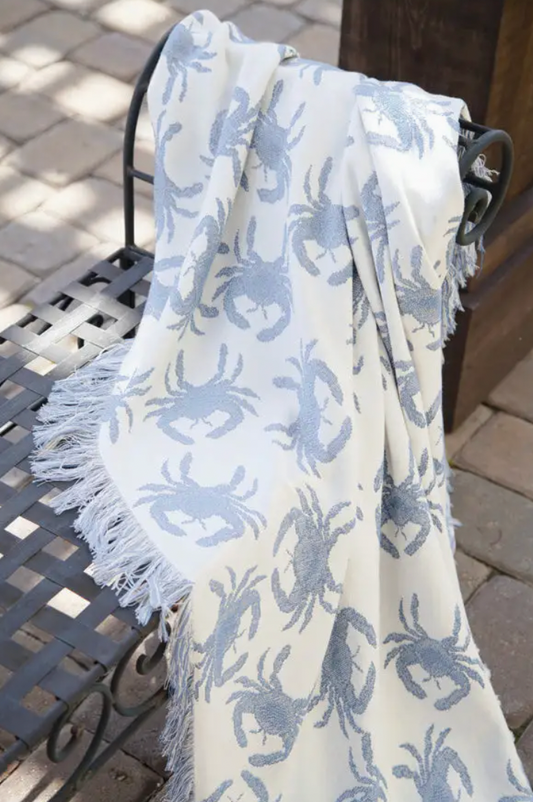 BLUE CRAB 48 X 60 RAYON THROW