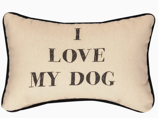 I LOVE MY DOG WORD PILLOW