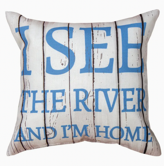 RIVER LIFE I SEE THE RIVER 12 X 12 CLIMAWEAVE PILLOW