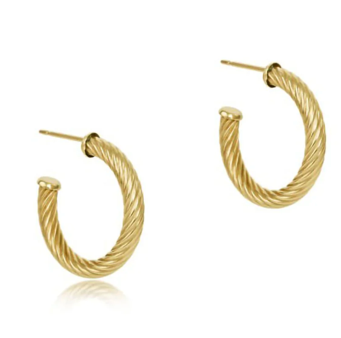 ENEWTON ROUND GOLD 1.125" POST HOOP-4MM-TEXTURED TWIST