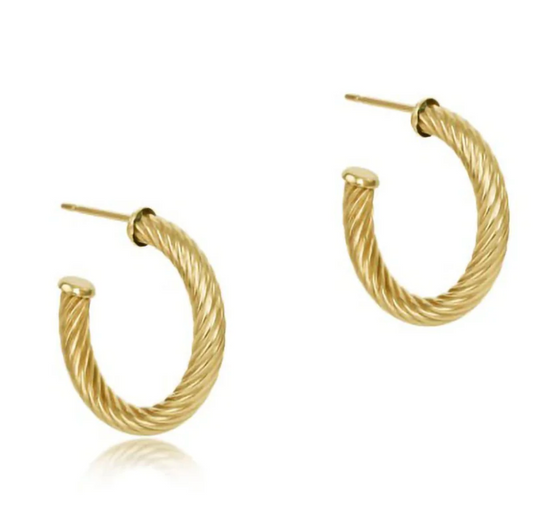 ENEWTON ROUND GOLD 1.125" POST HOOP-4MM-TEXTURED TWIST