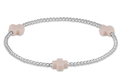 ENEWTON SIGNATURE CROSS STERLING PATTERN 2MM BEAD BRACELET