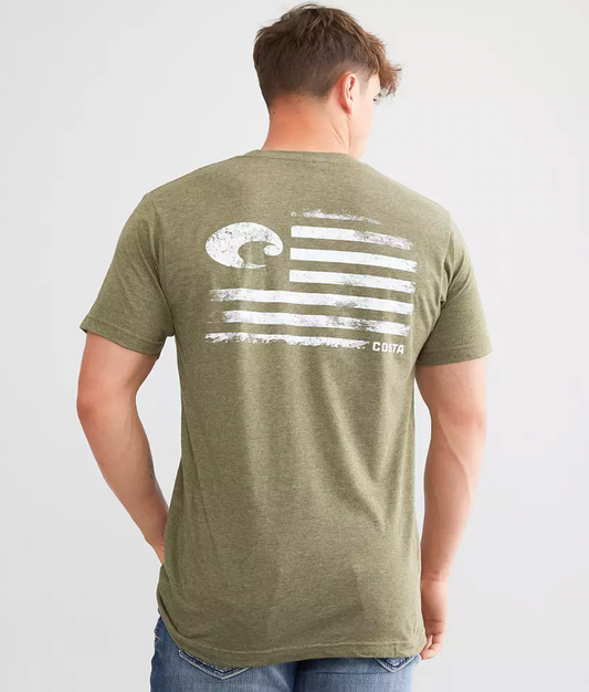 COSTA PRIDE MILITARY GREEN HEATHER SHORT SLEEVE