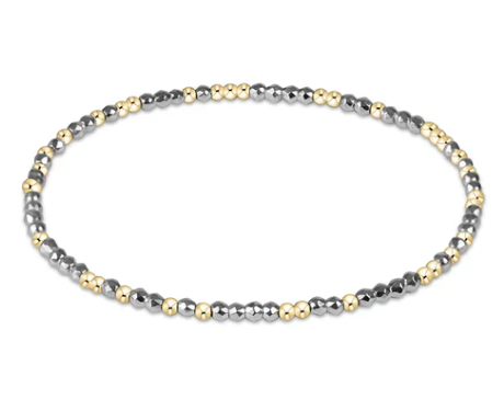 ENEWTON HOPE UNWRITTEN SILVER FACETED HEMATITE 2MM BEAD BRACELET