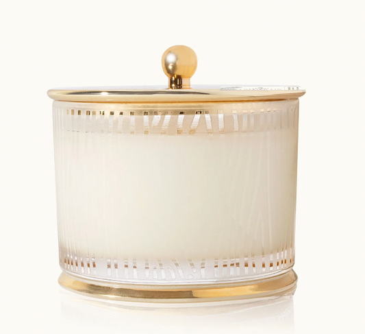 FRASIER FIR GILDED FROSTED WOOD GRAIN CANDLE