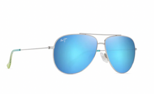 MAUI JIM BLUE HAWAII HAUOU SHINY SILVER W/BLUE