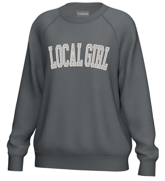 LOCAL GIRL COTTON CREWNECK GRAPHITE