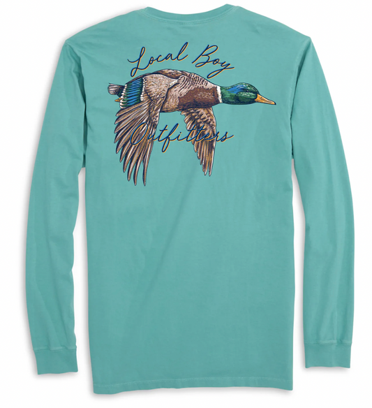 LOCAL BOY OUTFITTERS YOUTH MIGRATING LS TEE SEAFOAM