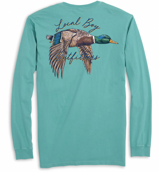LOCAL BOY OUTFITTERS MIGRATING LS TEE SEAFOAM