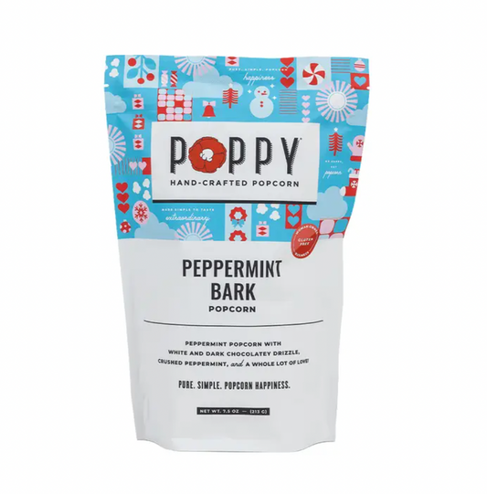POPPY PEPPERMINT BARK POPCORN