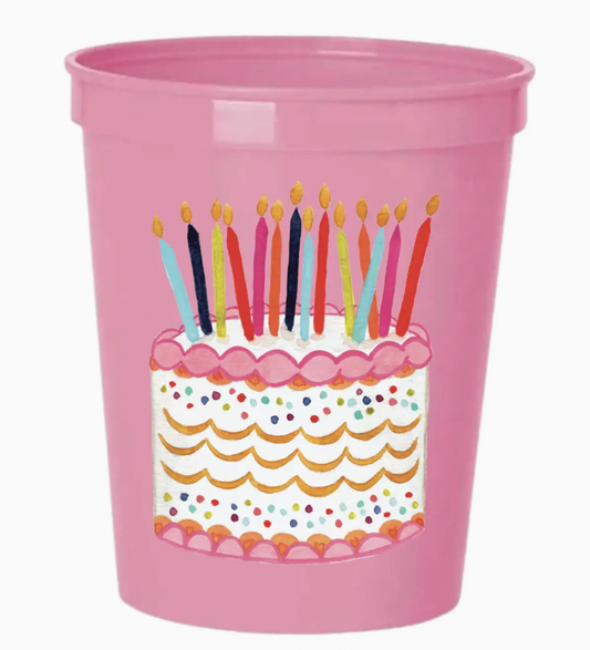 BIRTHDAY CAKE PINK STADIUM CUPS