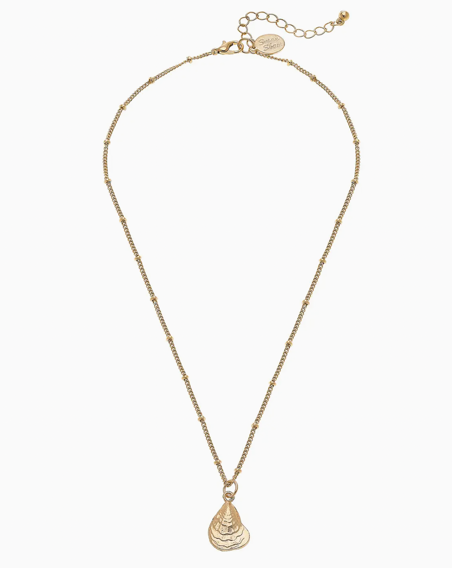 DAINTY GOLD OYSTER NECKLACE