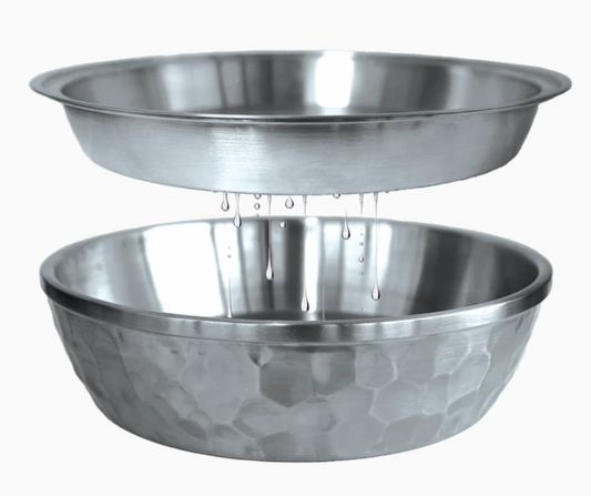 TOADFISH SEAFOOD BOWL 12" STAINLESS 2 LAYER SERVING BOWL HAMMERED