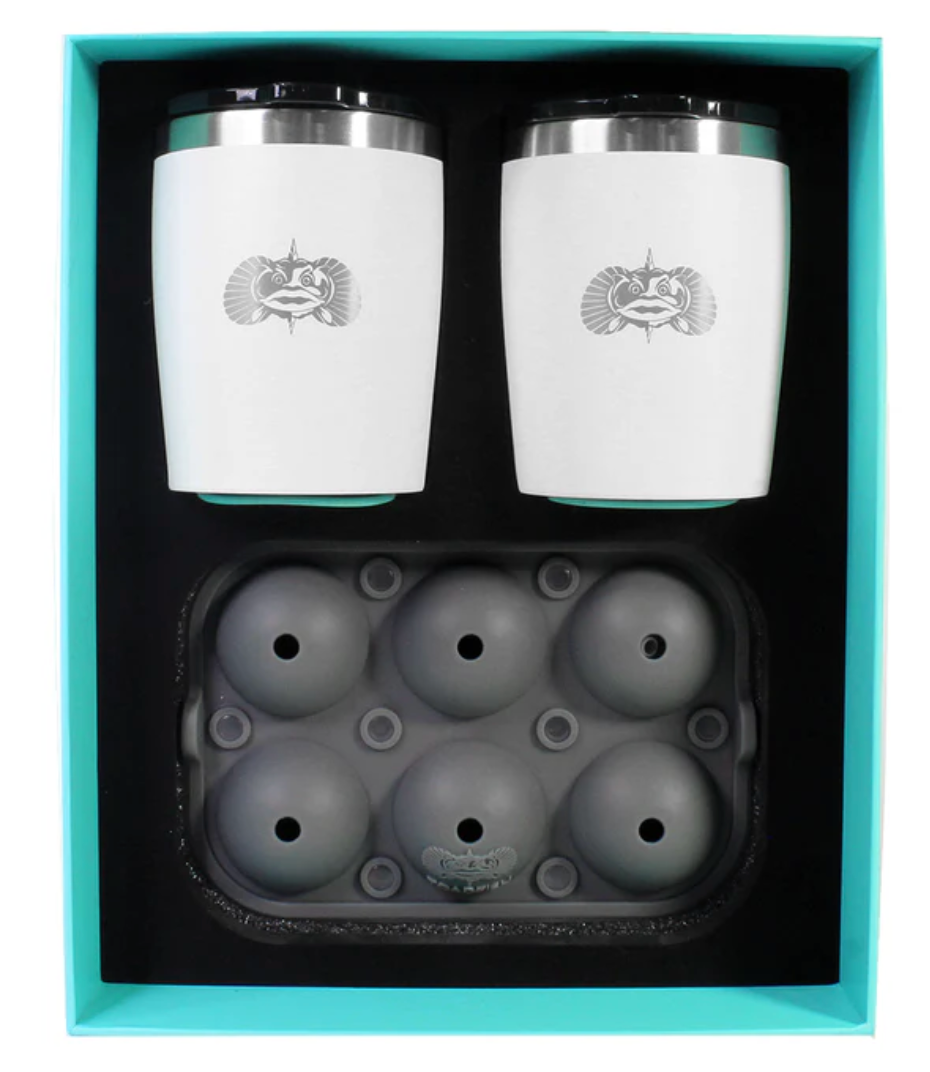 TOADFISH 2 PACK ROCKS TUMBLER GIFT SET WHITE