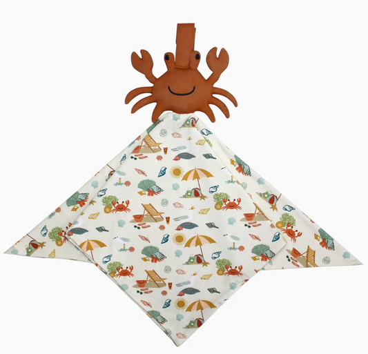 BEACH DAY CRAB BAMBOO LOVEY CUDDLE BLANKET GIFT