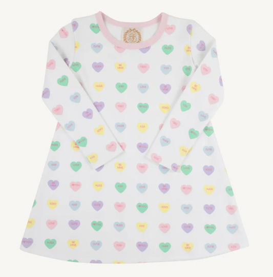 BEAUFORT BONNET LONG SLEEVE POLLY PLAY DRESS WE HEART YOU WITH PALM BEACH PINK