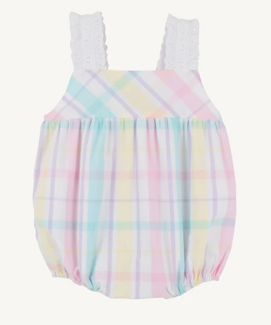 BEAUFORT BONNET BABS BUBBLE WOVEN YAM BRUNCH PLATE PLAID/WORTH AVE WHITE