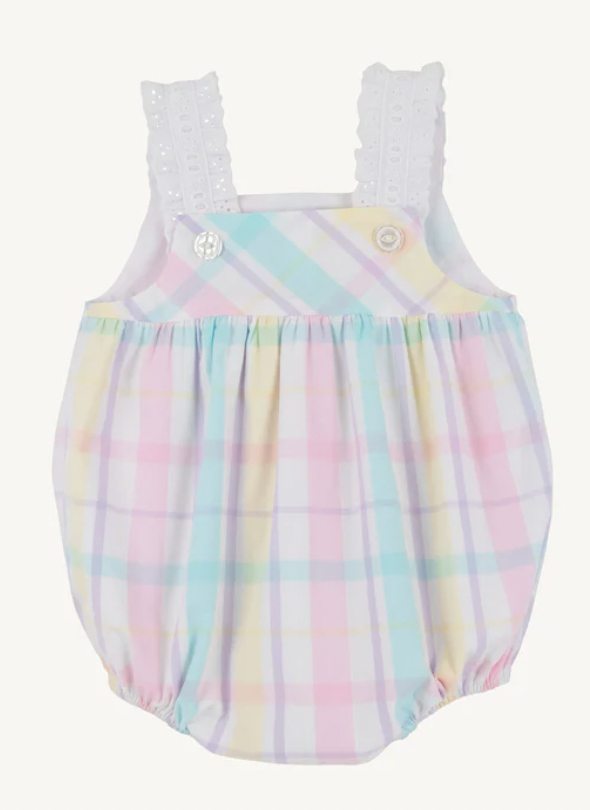 BEAUFORT BONNET BABS BUBBLE WOVEN YAM BRUNCH PLATE PLAID/WORTH AVE WHITE