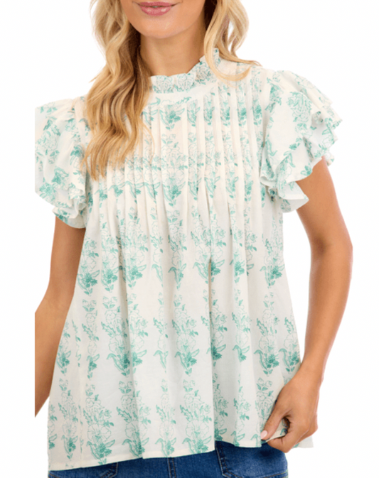 DOLLY FLUTTER TOP WHITE