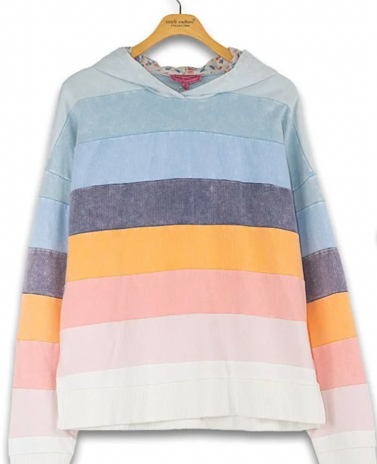 SIMPLY SOUTHERN STRIPE HOODIE WASHED