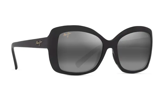 MAUI JIM GREY ORCHID SHINY BLACK SUNGLASSES