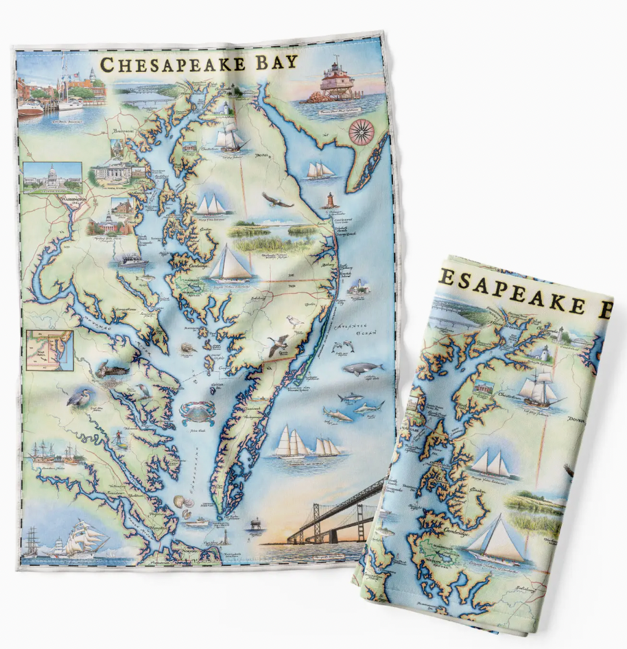 CHESAPEAKE BAY MAP KITCHEN TOWEL