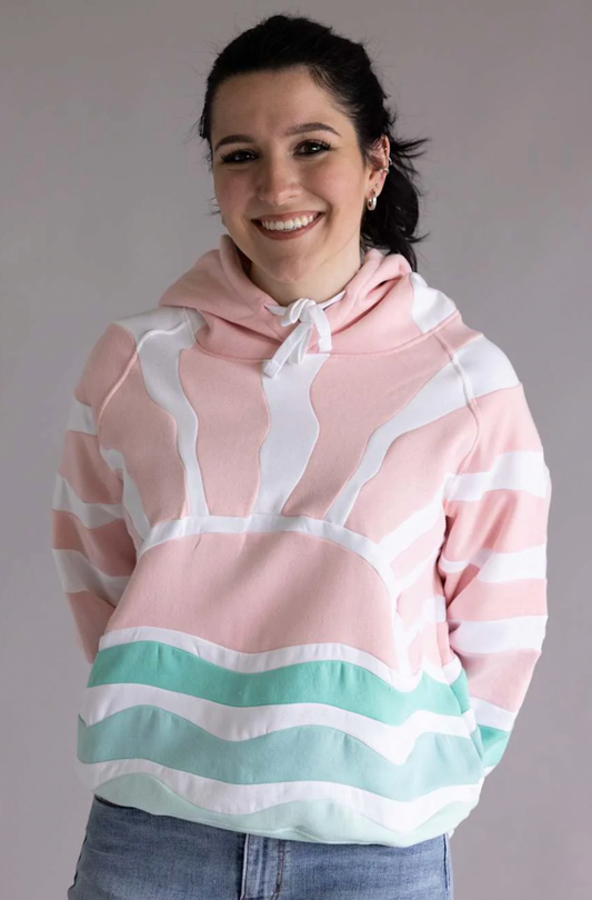 SIMPLY SOUTHERN PATCH PINK SUN HOODIE