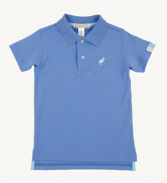 BEAUFORT BONNET PRIM AND PROPER POLO SS PIMA BARBADOS BLUE/WORTH AVE WHITE