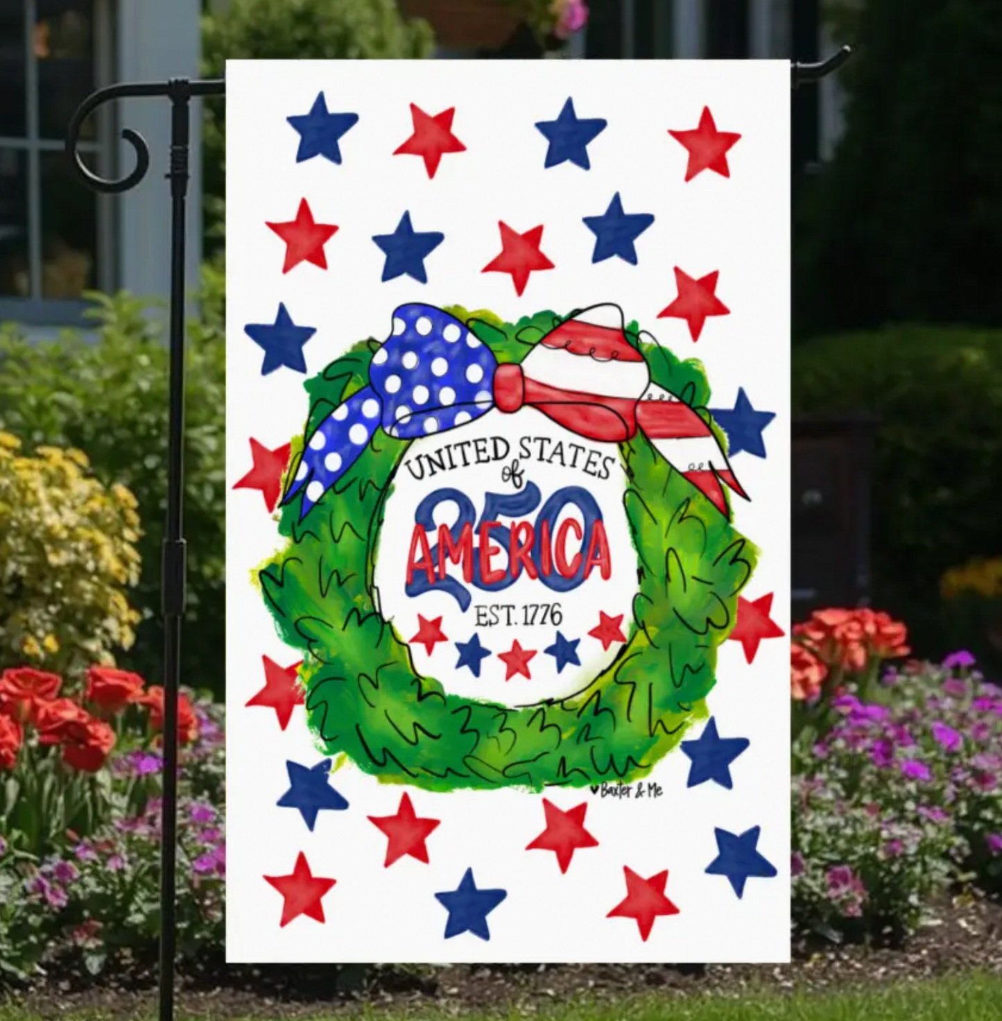 250 YEARS UNITED STATES OF AMERICA GARDEN FLAG