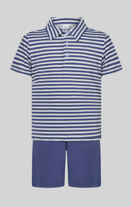 LITTLE BOYS PERFORMANCE SHORT SLEEVE POLO SHIRT AND SHORTS