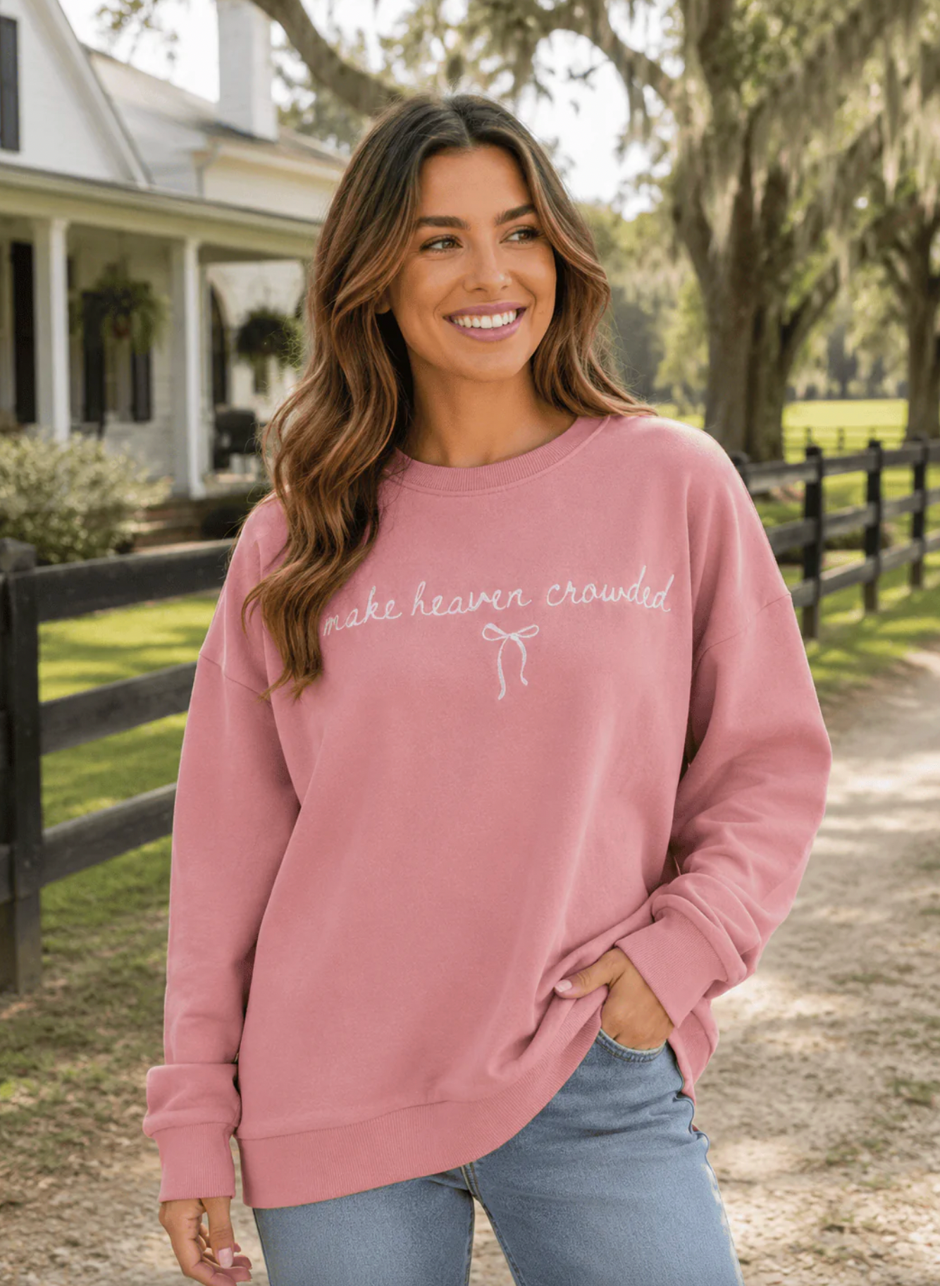 SIMPLY SOUTHERN MAKE HEAVEN CROWDED CREW SWEATSHIRT