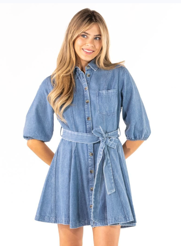 SIMPLY SOUTHERN DRESS WESTERN BUTTON DENIM