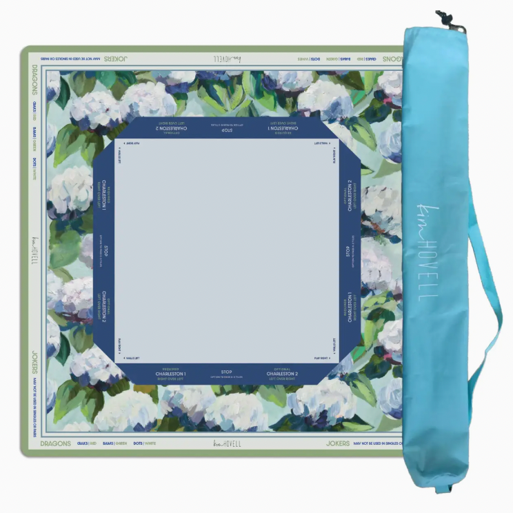 KIM HOVELL MAHJONG MAT COASTAL HYDRANGEA WITH GAMEPLAY