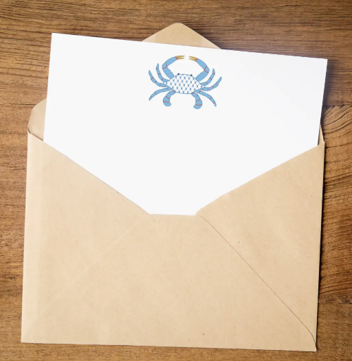 CHIC CRAB STATIONERY CARD SET