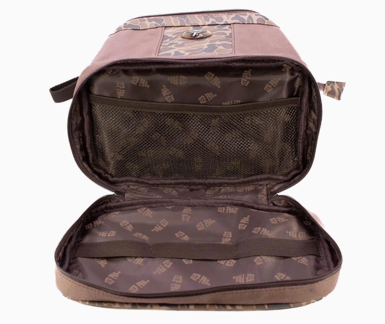 LAB BROWN WAXED CANVAS OLD SCHOOL CAMO MENS TOILETRY BAG