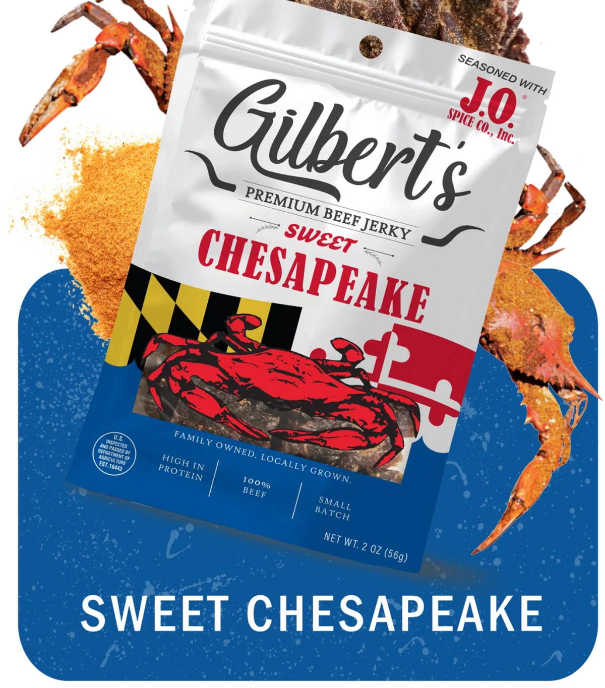 GILBERT'S SWEET CHESAPEAKE BEEF JERKY 2 OZ BAG