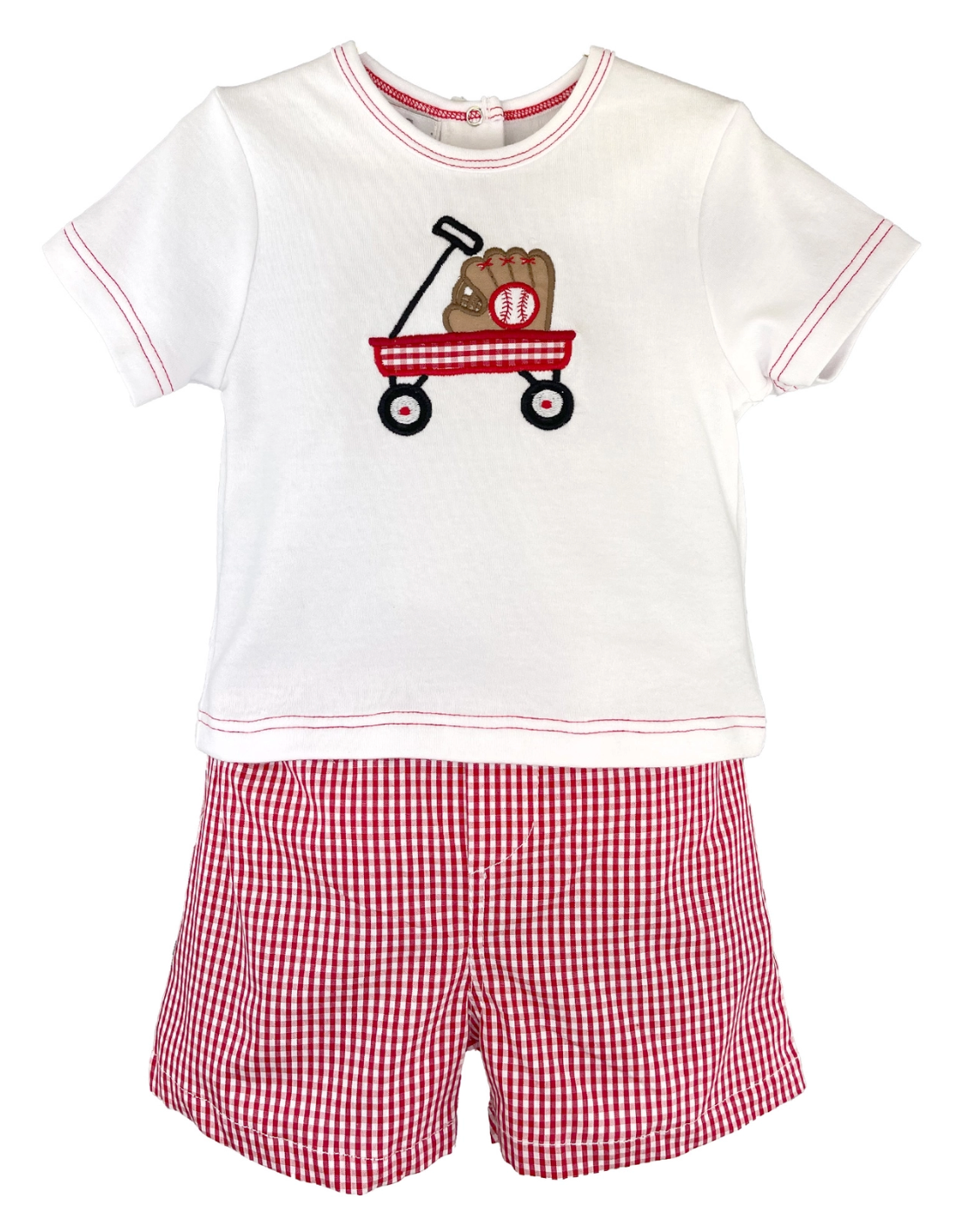 BASEBALL APPLIQUE SHIRT & SHORT SET