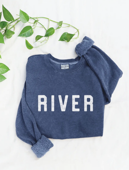 RIVER MINERAL VINTAGE DENIM SWEATSHIRT