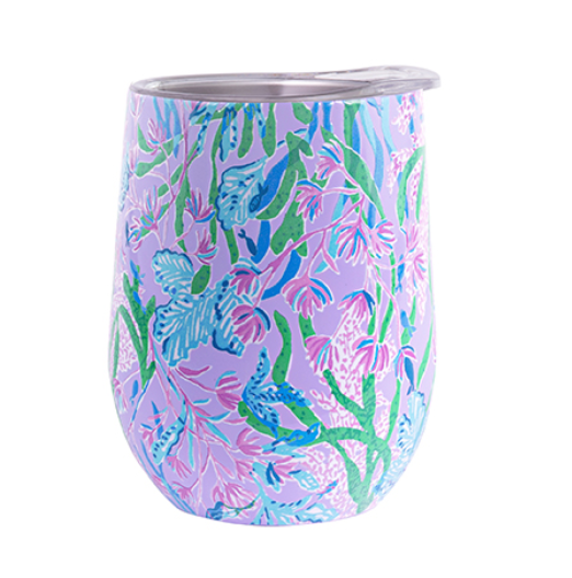 LILLY PULITZER STAINLESS STEEL WINE TUMBER SEACRET ESCAPE