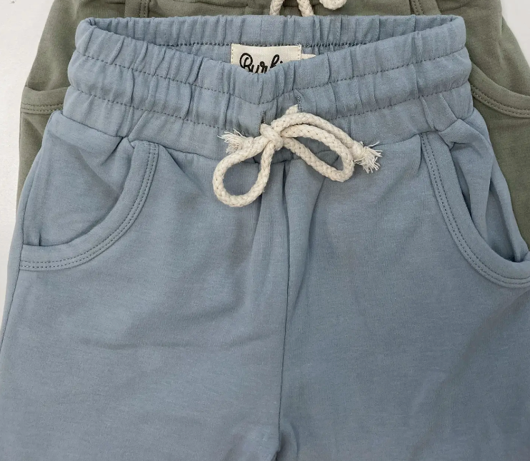 BURKIE BABY FRENCH TERRY TODDLER SWEATPANTS STEEL