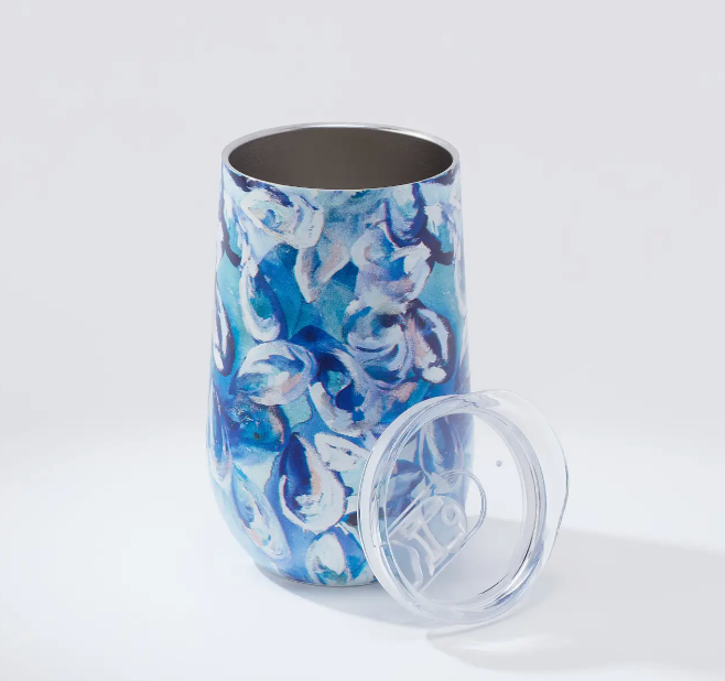 KIM HOVELL 16 OZ WINE TUMBLER AZUL OYSTERS