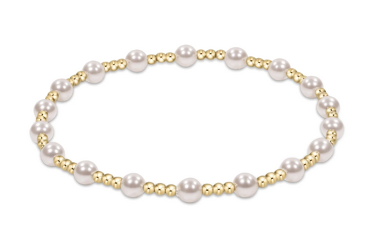 ENEWTON CLASSIC SINCERITY PATTERN 4MM BEAD BRACELET PEARL