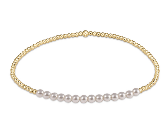 ENEWTON GOLD BLISS 2MM BEAD BRACELET PEARL