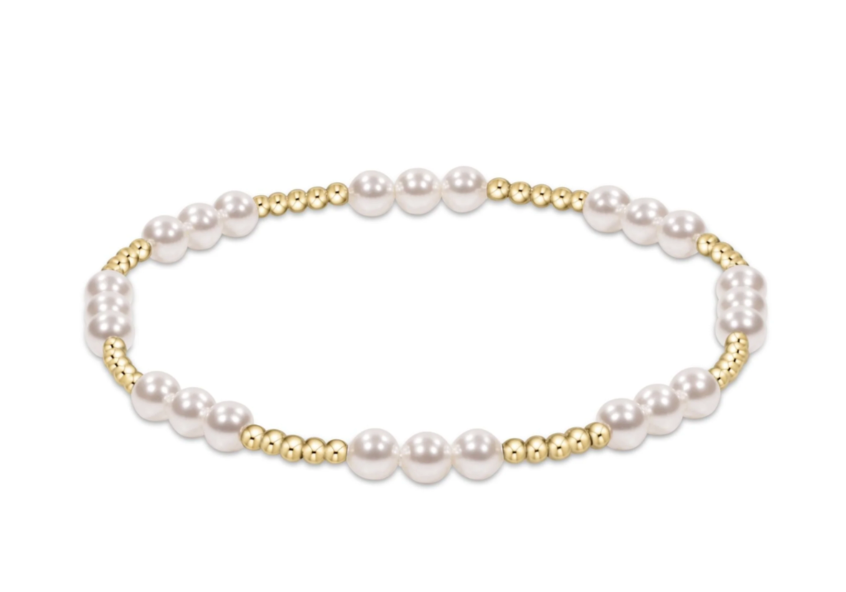 ENEWTON CLASSIC JOY PATTERN 4MM BEAD BRACELET PEARL