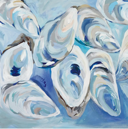 KIM HOVELL SKY BLUE OYSTER CLUSTER PRINT 16 X 20 CANVAS